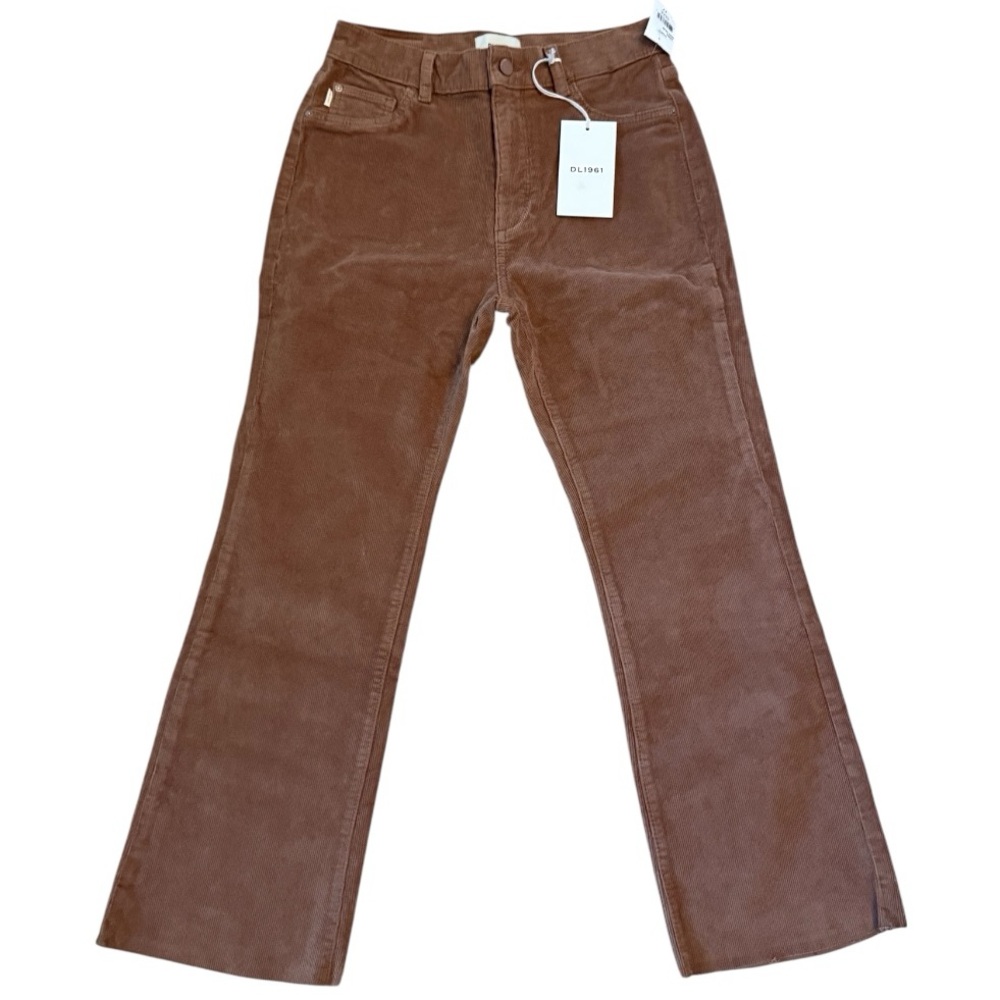DL1961 Bridget Boot High Rise Corduroy Crop Pants in Teddy Taupe Size 27 - Picture 5 of 10